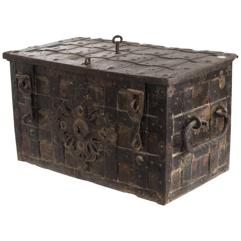 17th Century German Iron Armada Chest at 1stDibs