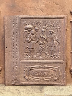 17th Century German 'Lot and Daughters' Stove Plate / Backsplash, Gothic Period