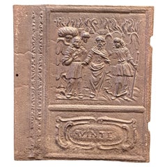 17th Century German 'Lot and Daughters' Stove Plate / Backsplash, Gothic Period