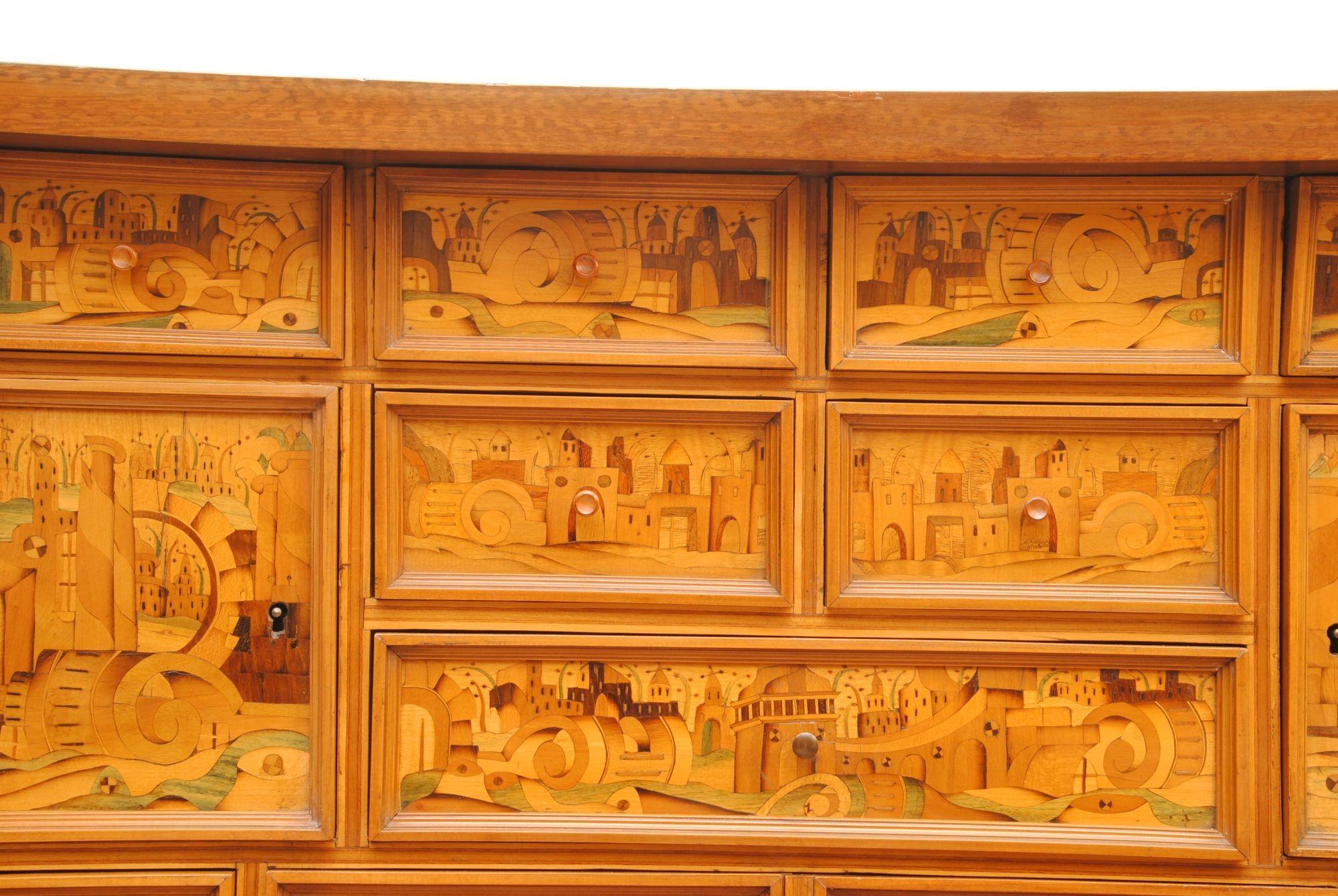 17th Century German Marquetry Table Cabinet For Sale 2