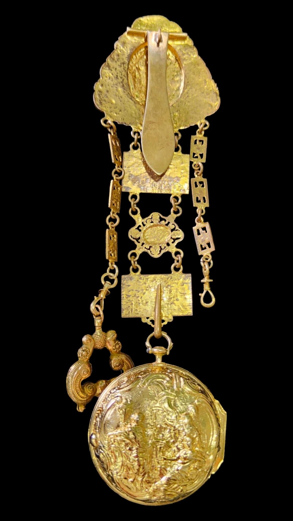 17th Century German Pocket Watch In 18k Gold For Sale 9