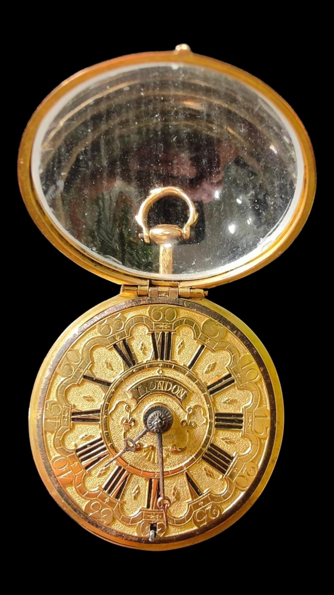 18th Century and Earlier 17th Century German Pocket Watch In 18k Gold For Sale