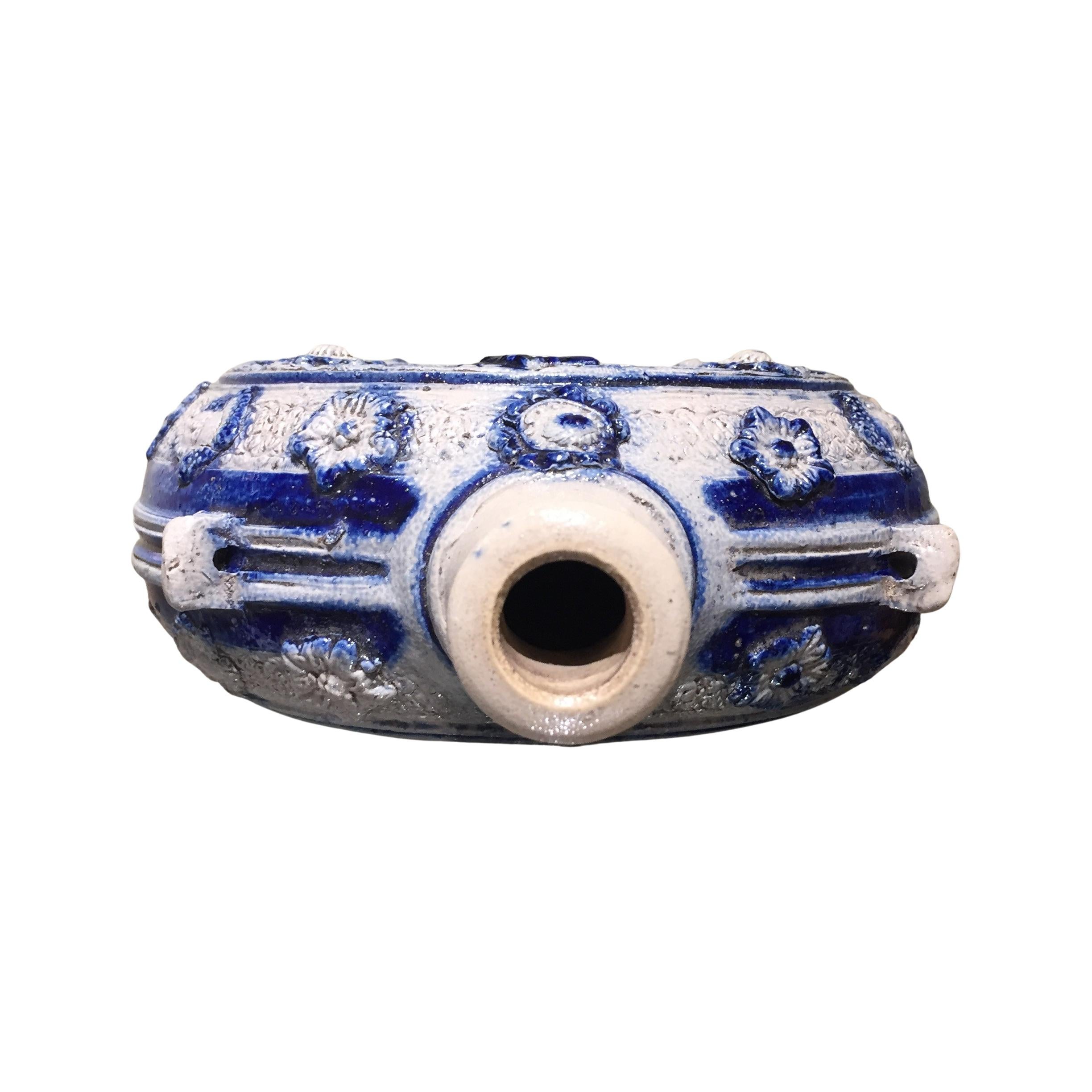 17th century German Stoneware Ring Jug or Pelgrims bottle For Sale 5