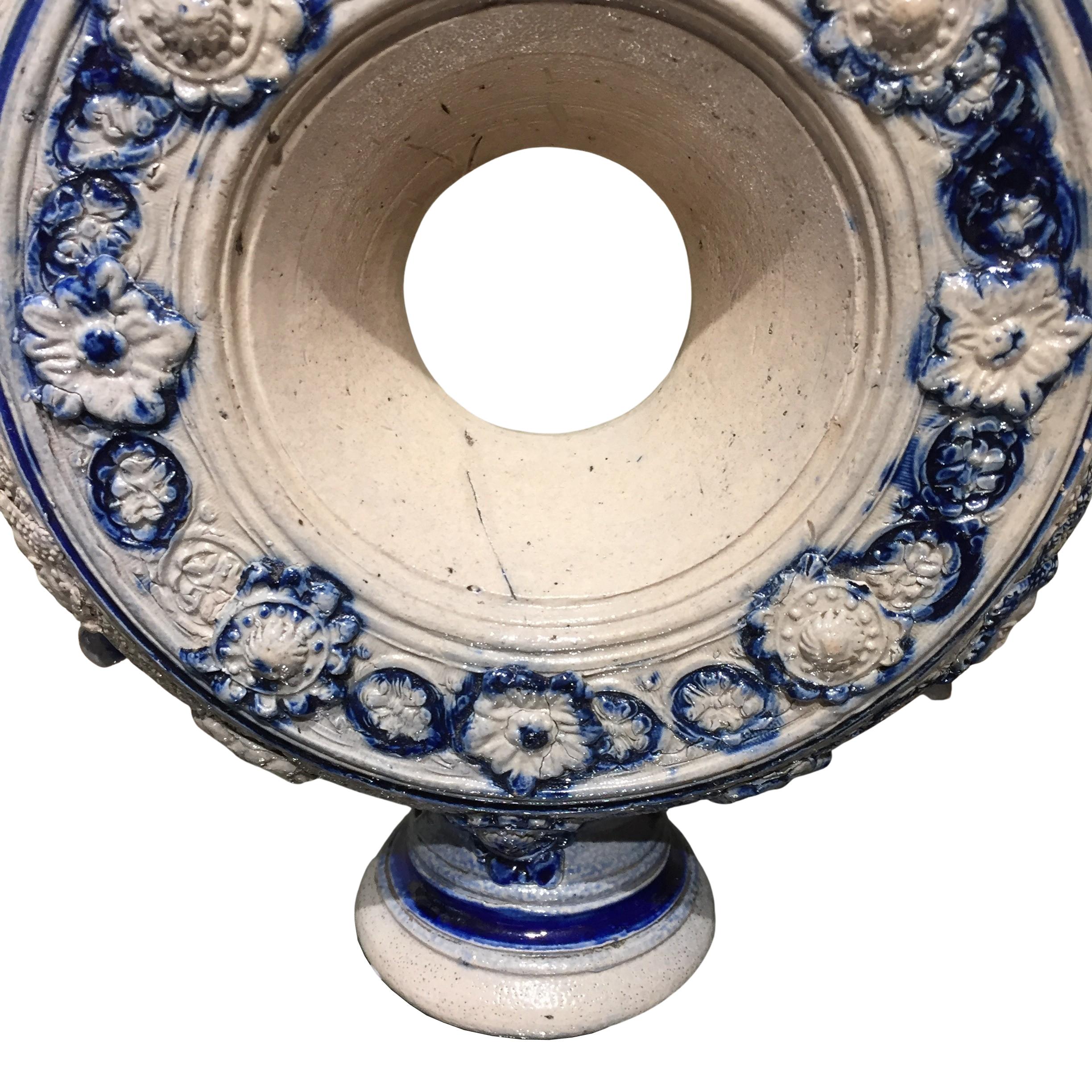 17th century German Stoneware Ring Jug or Pelgrims bottle For Sale 3