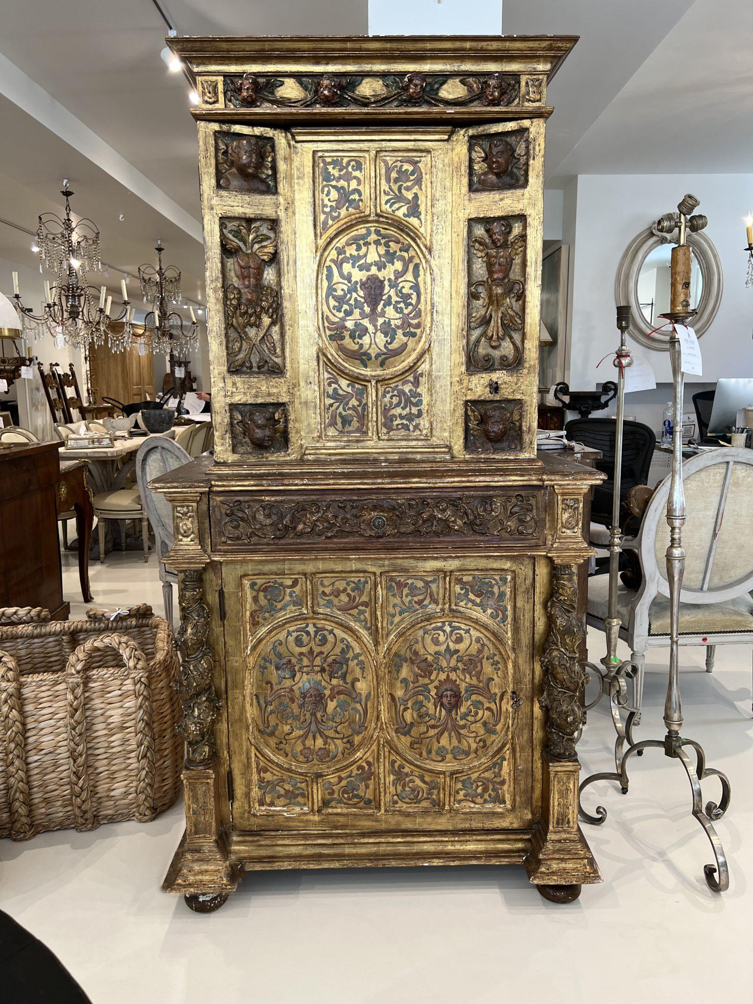 Gilt Gilded Cabinet, 18th Century For Sale