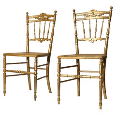 Chaises Chiavari italiennes dorées du XVIIe siècle