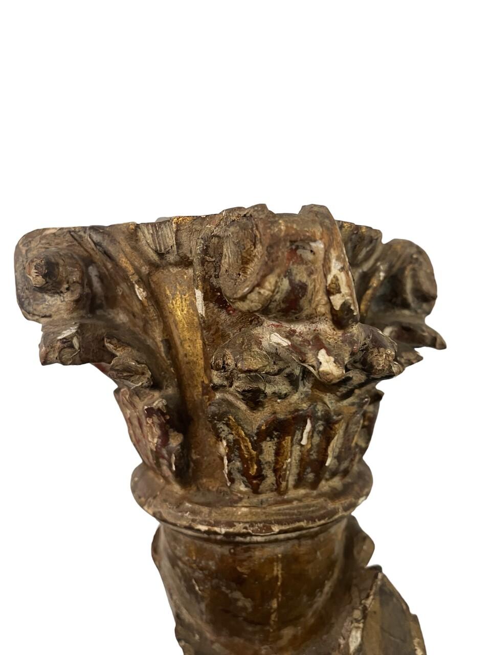 Colonne A Solomon du 17e siècle, sculptée et dorée en vente 1