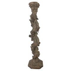 Antique 17th Century Gilt Carved Solomonic Column