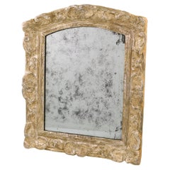 17th Century Gold Leaf Carved Wood and Mercury Mirror, circa 1600