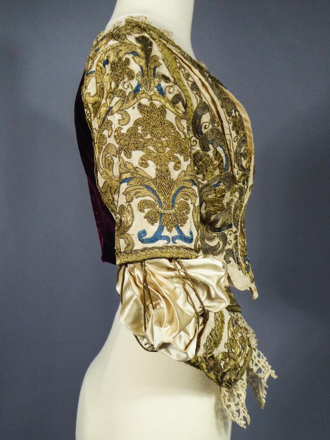 17th Century Golden Embroidered Baroque European Bodice Modified 19th Century 7