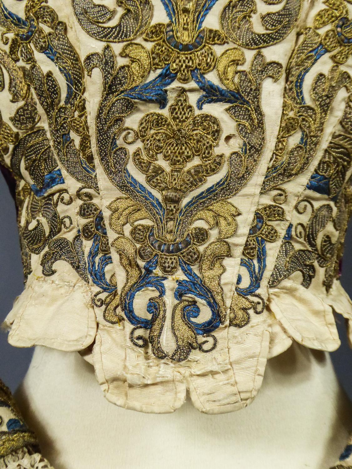 Women's 17th Century Golden Embroidered Baroque European Bodice Modified 19th Century