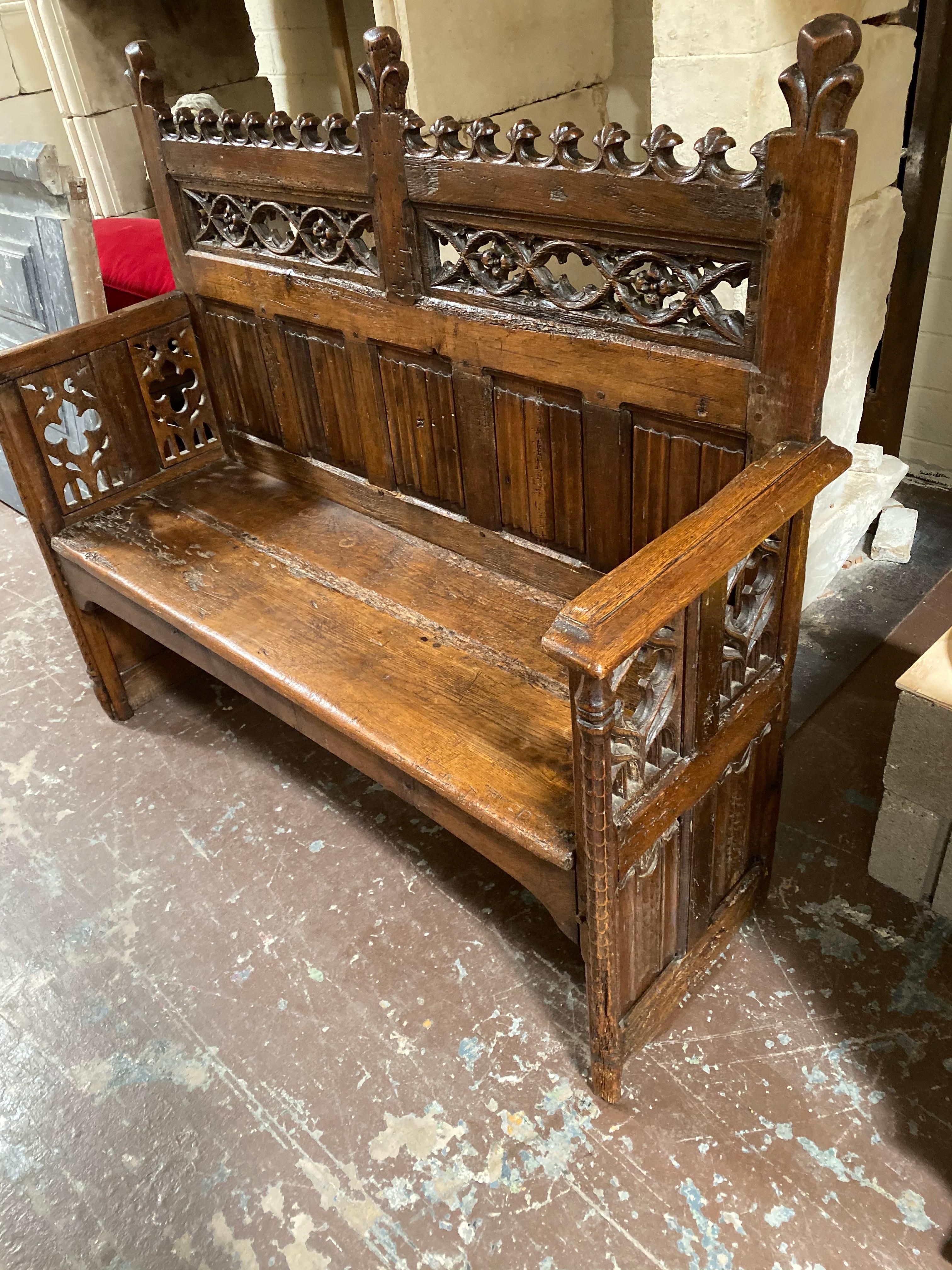 18th Century and Earlier 17th Century Gothic Bench