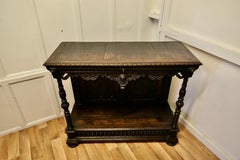17th Century Gothic Carved Oak Green Man Buffet, Serving Table