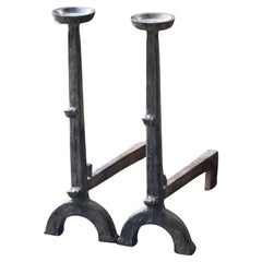 17th Century Gothic Period Fire Andirons