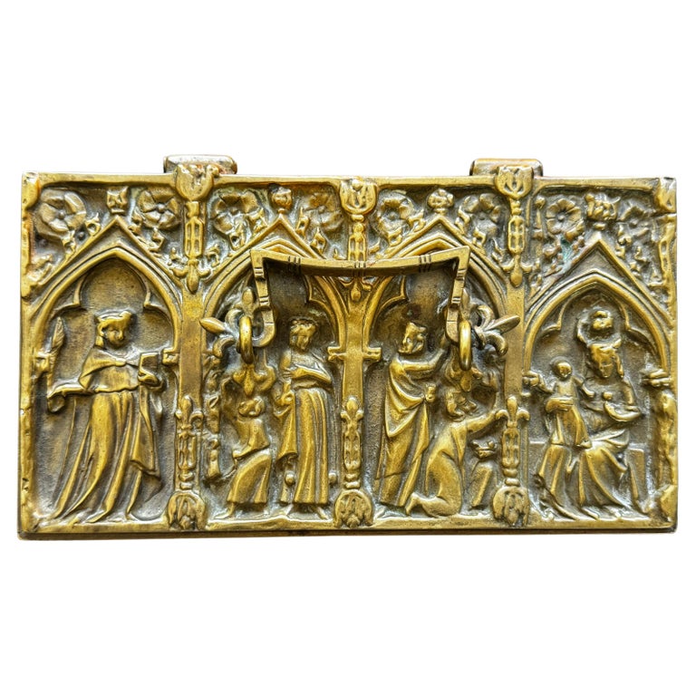 A 20th Century D'Ore Bronze Repousse Figured Box A 20th Century D'Ore Bronze Repousse Figured Box