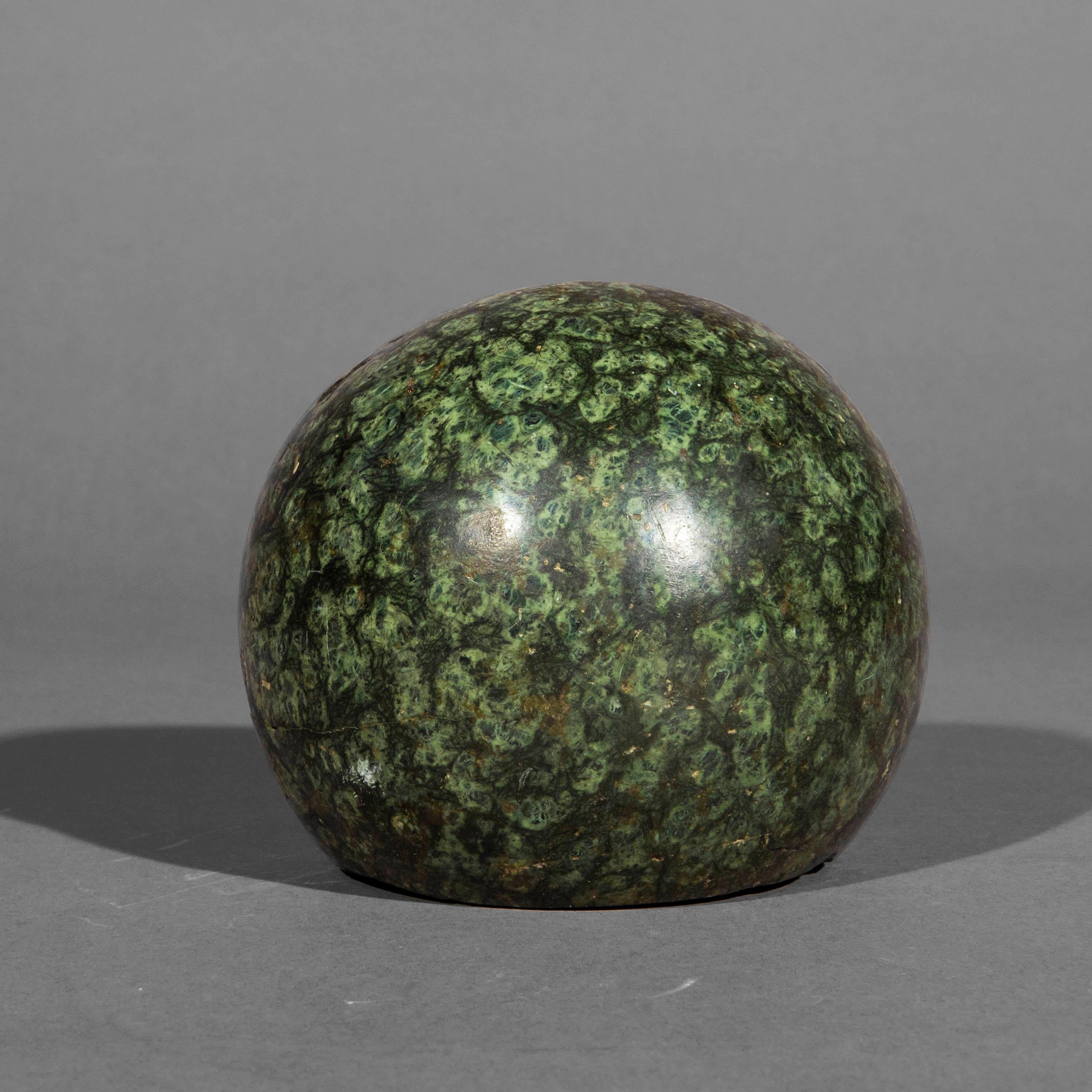 Italian 17th Century Grand Tour Green Serpentine Specimen Sphere