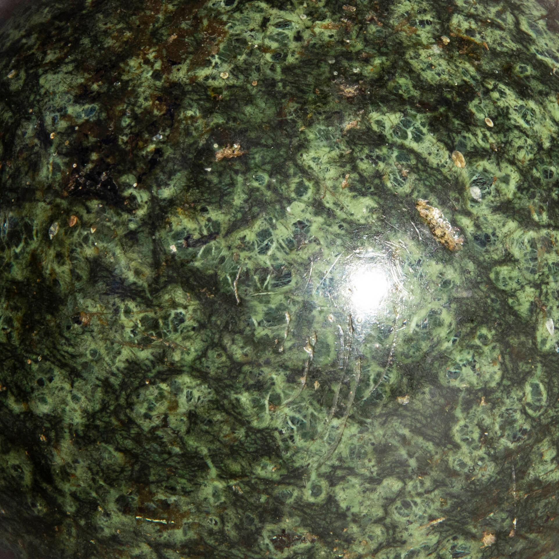 17th Century Grand Tour Green Serpentine Specimen Sphere 3