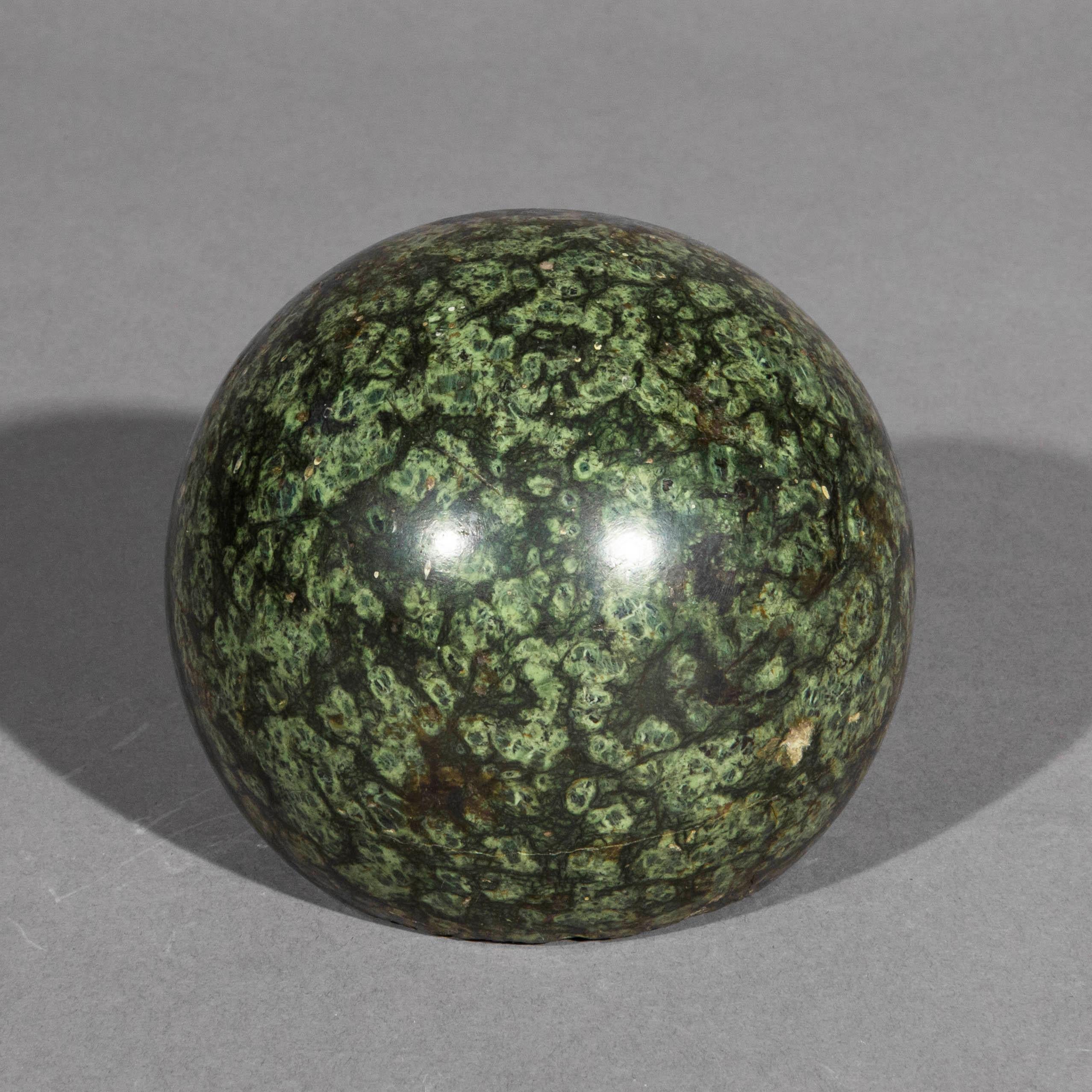 17th Century Grand Tour Green Serpentine Specimen Sphere 4