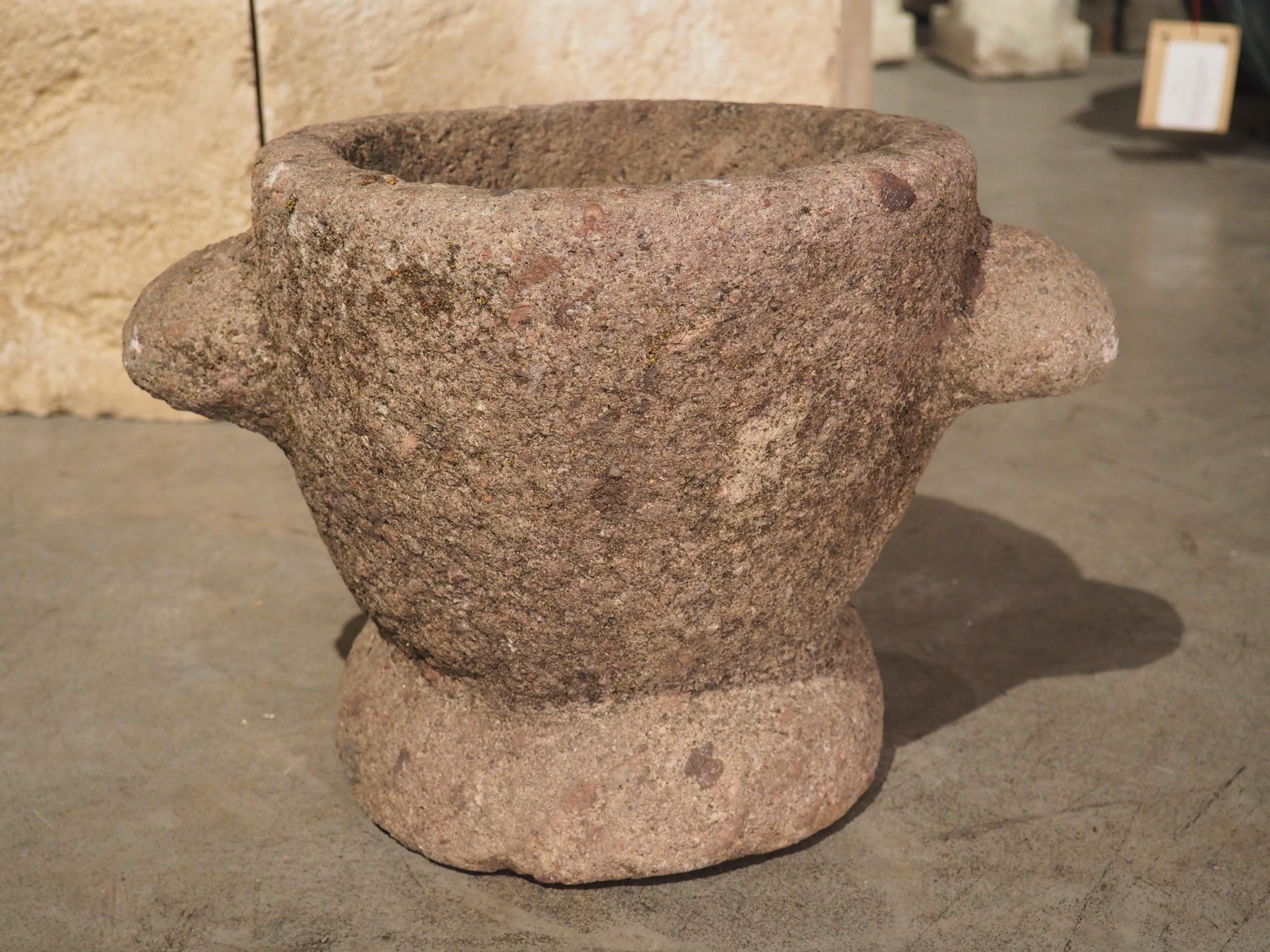17th Century Granite Rose Mortar from Brittany, France For Sale 8