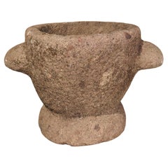 17th Century Granite Rose Mortar from Brittany, France