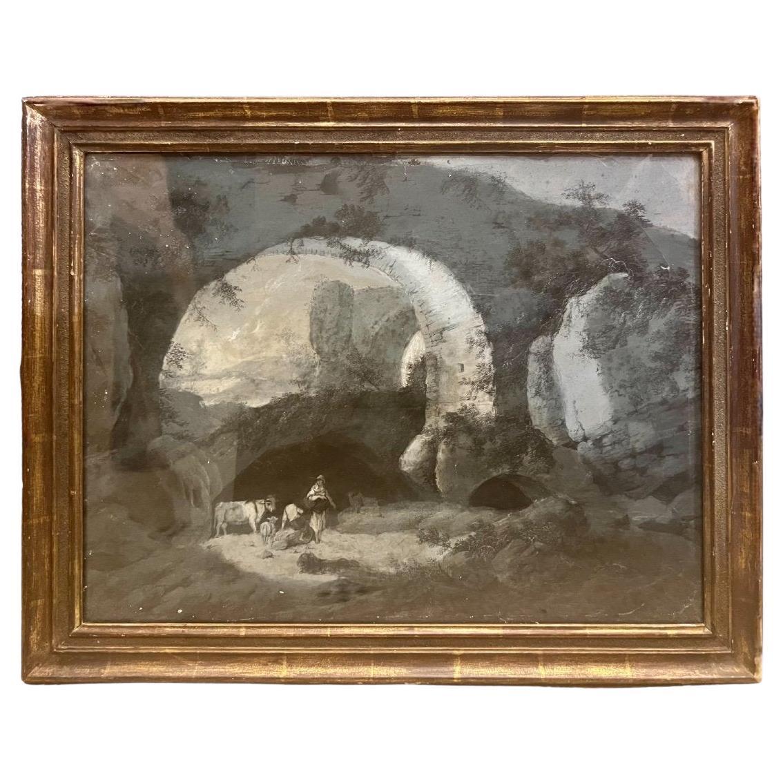 17th Century Grisaille of a Dutch Pastoral Scene For Sale
