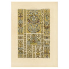 Antique 17th Century Grotesque Ornament – Mythical and Architectural Motifs, ca.1869