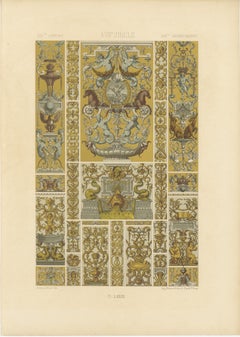 Ornement grotesque du 17e siècle - Motifs mythiques et architecturaux, vers 1869