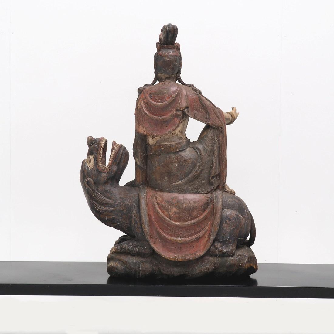 17th Century Guanyin in Polychromed Wood 7