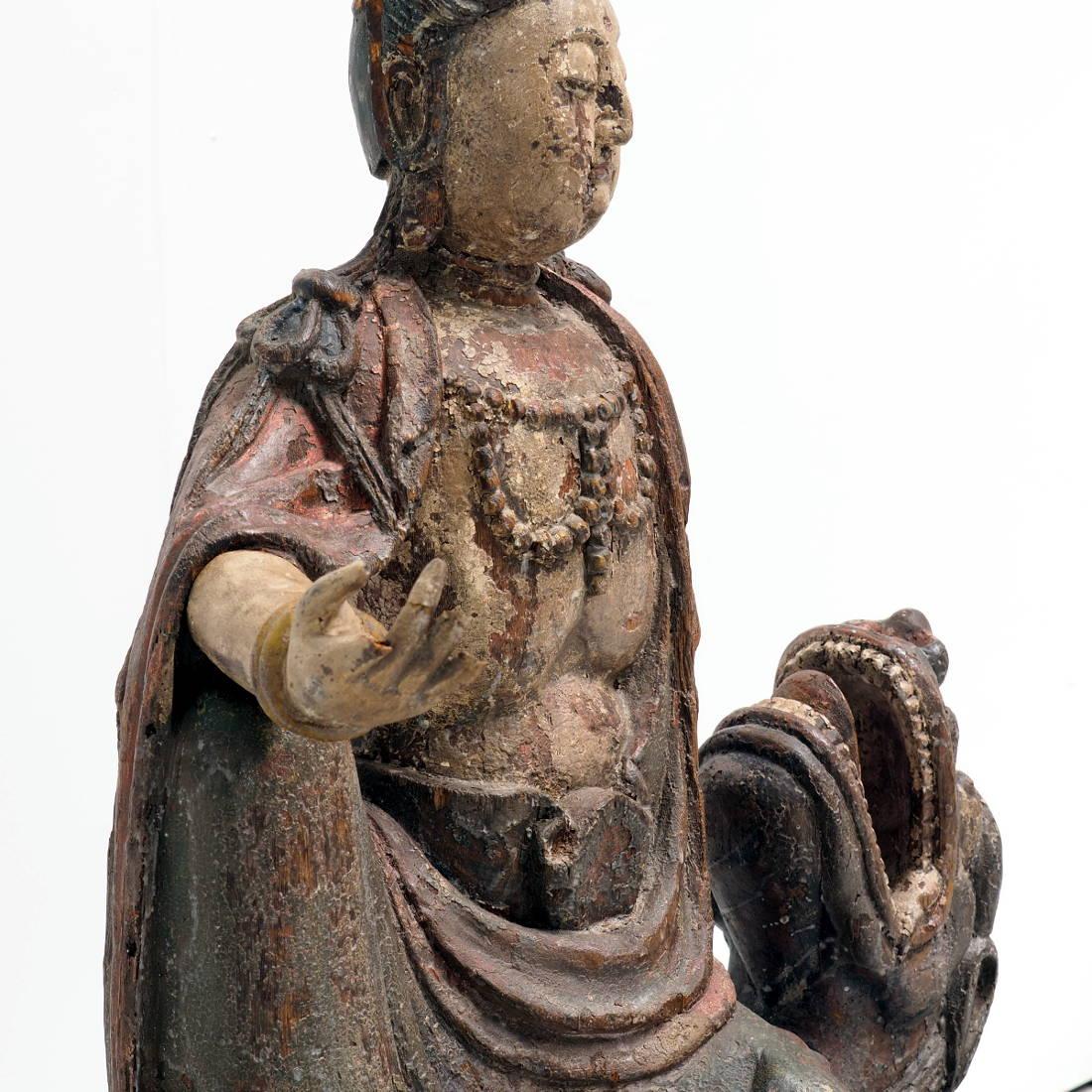 17th Century Guanyin in Polychromed Wood 1