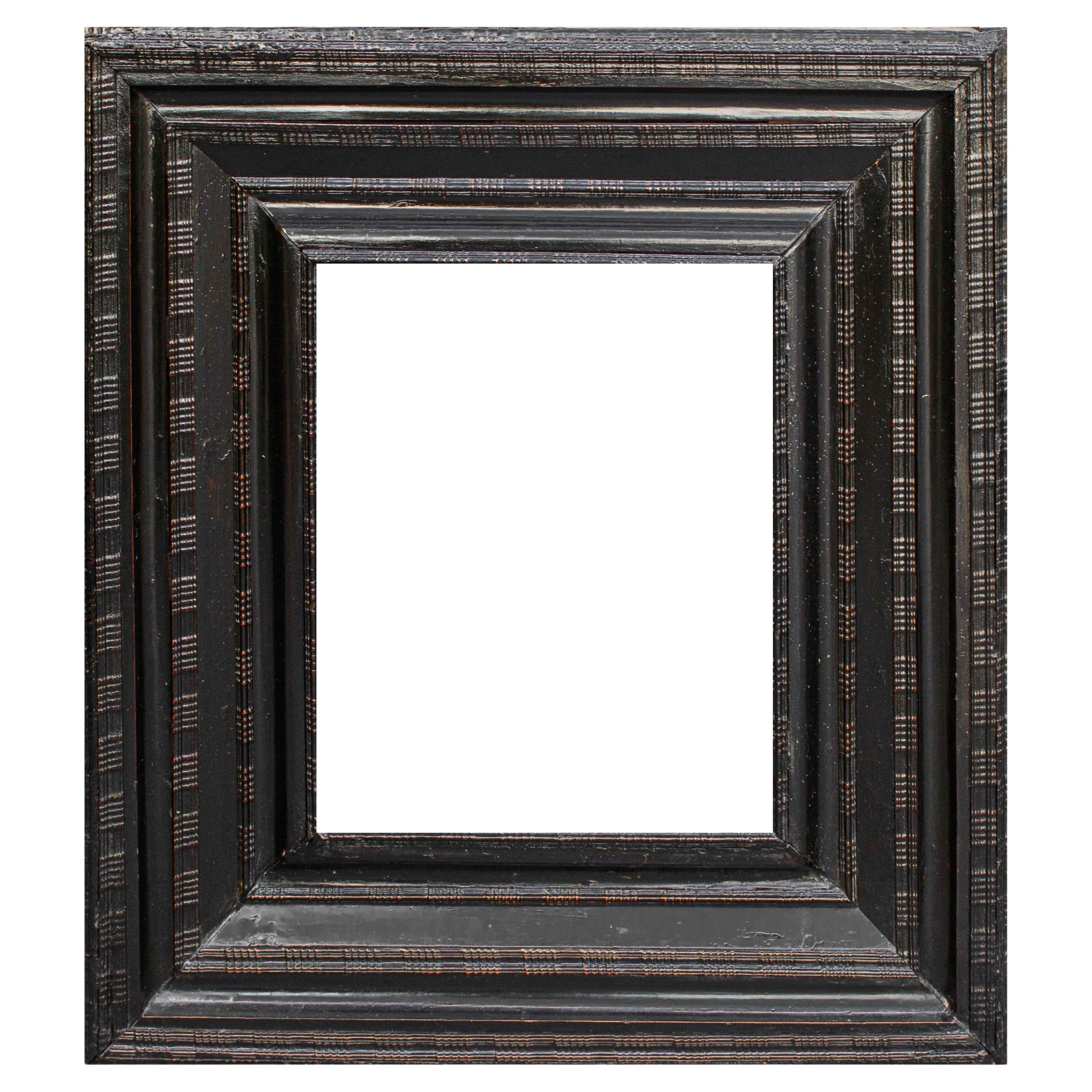 17th Century Guilloche Frame in Ebonized Finish Wood For Sale