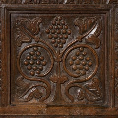 17th Century Hand Carved English Oak Grape Vine Wall Panel