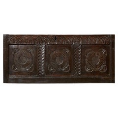 Pannello da parete con girasole in Oak inglese del XVII secolo intagliato a mano