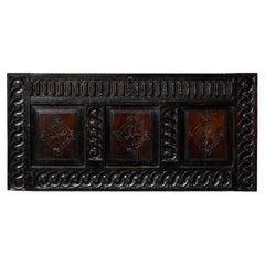 17th Century Hand Carved English Oak Wall Panel