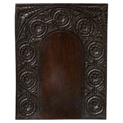 17th Century Hand Carved Oak Panel Floral Archway