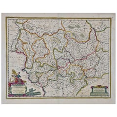 17th Century Hand-Colored Map of a Region in West Germany by Janssonius