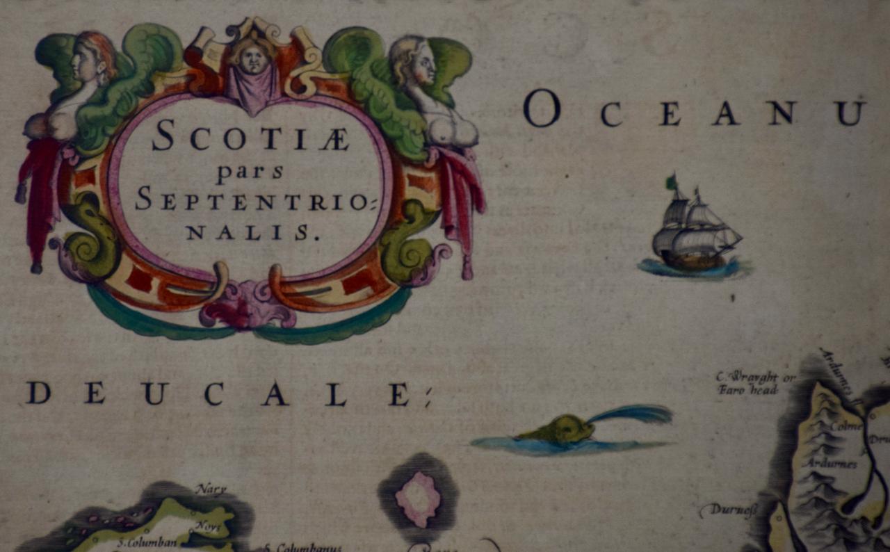 Néerlandais Écosse du Nord : carte colorée à la main du XVIIe siècle par Mercator en vente