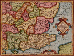 17th Century Hand-Colored Map of Southeastern England by Mercator and Hondius