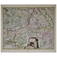 Antique 17th Century Hand Colored Map of the Liege Region in Belgium by Visscher