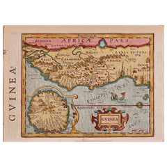 Mapa coloreado a mano de África Occidental del siglo XVII por Mercator/Hondius