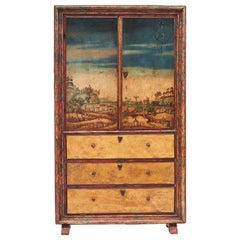 17th Century Hand Painted Catalan Cabinet
