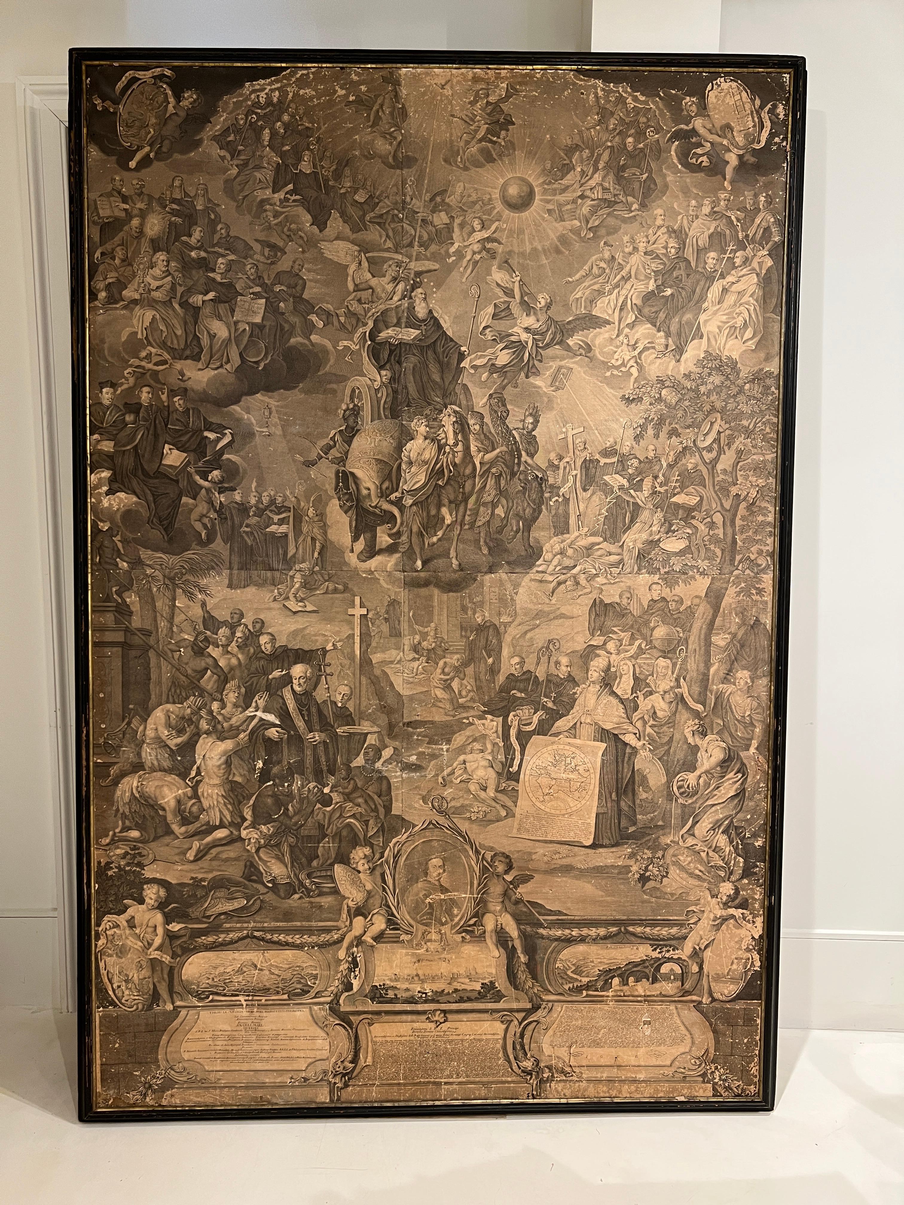Impressive 17th Century Leonhard II Heckenauer print that is signed and framed.  The artist was a copper engraver from Bartholomaus Kilian.   He specialized in portraits and extremely large format thesis prints.  
