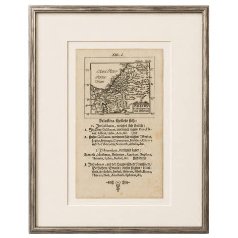 17th Century Holy Land Map “Palestina” with German Biblical Text, c.1650