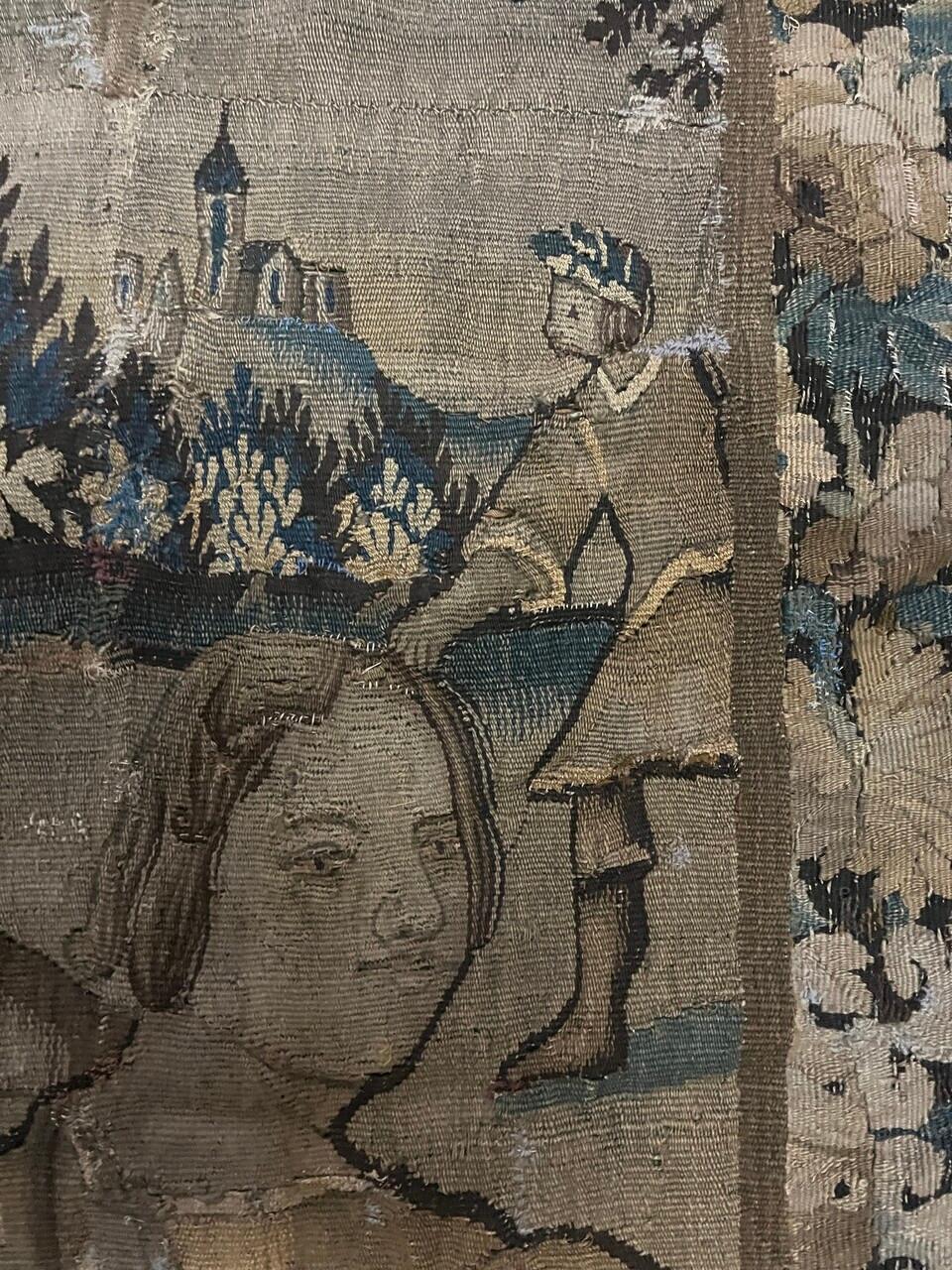 Baroque 17th Century Hunt Scene Tapestry For Sale