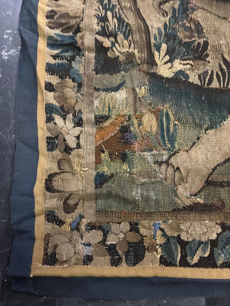 Hand-Woven 17th Century Hunt Scene Tapestry For Sale