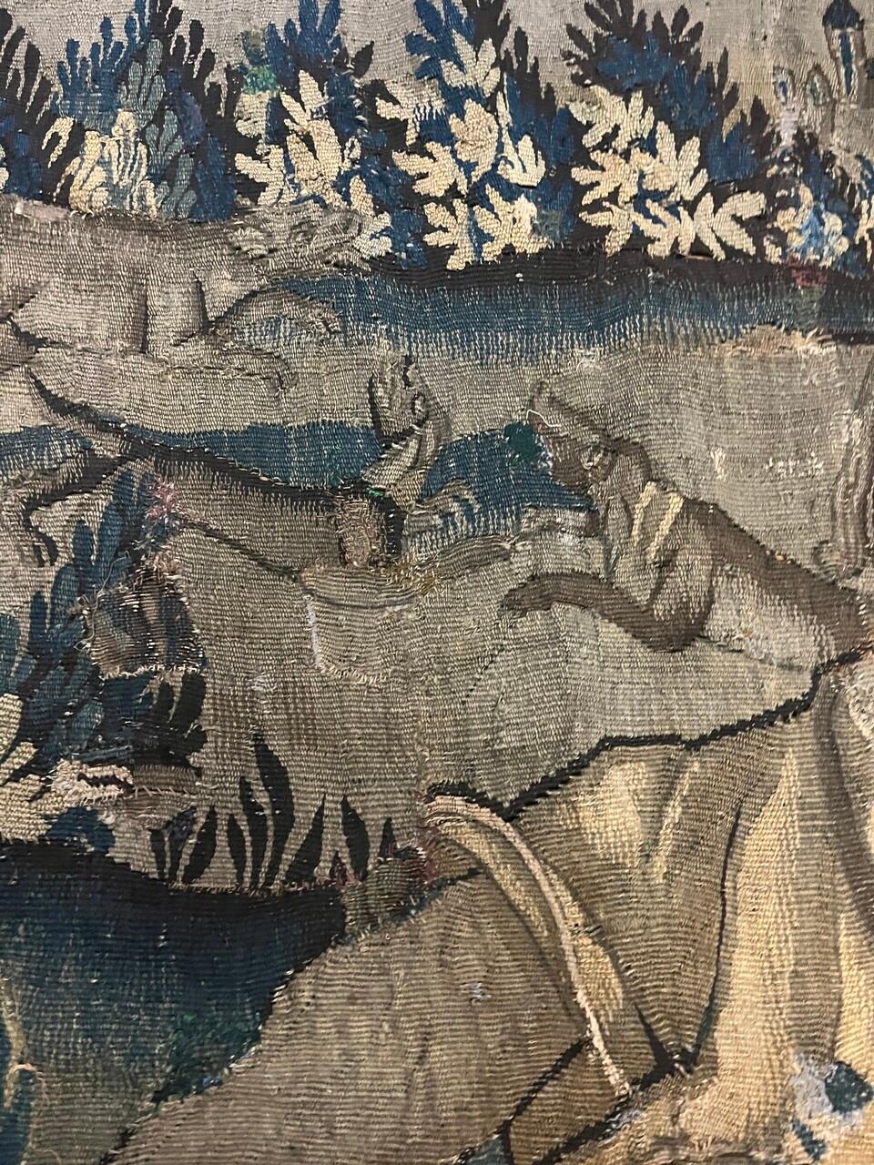 Wool 17th Century Hunt Scene Tapestry For Sale