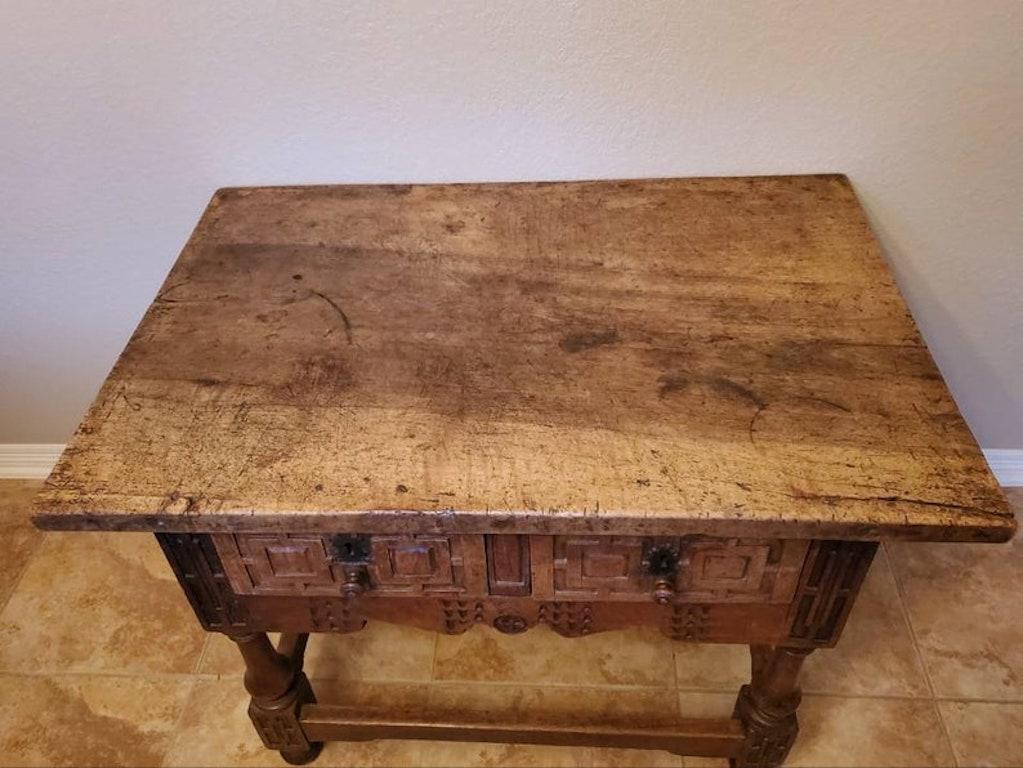 Walnut 17th Century Iberian Rustic Table For Sale