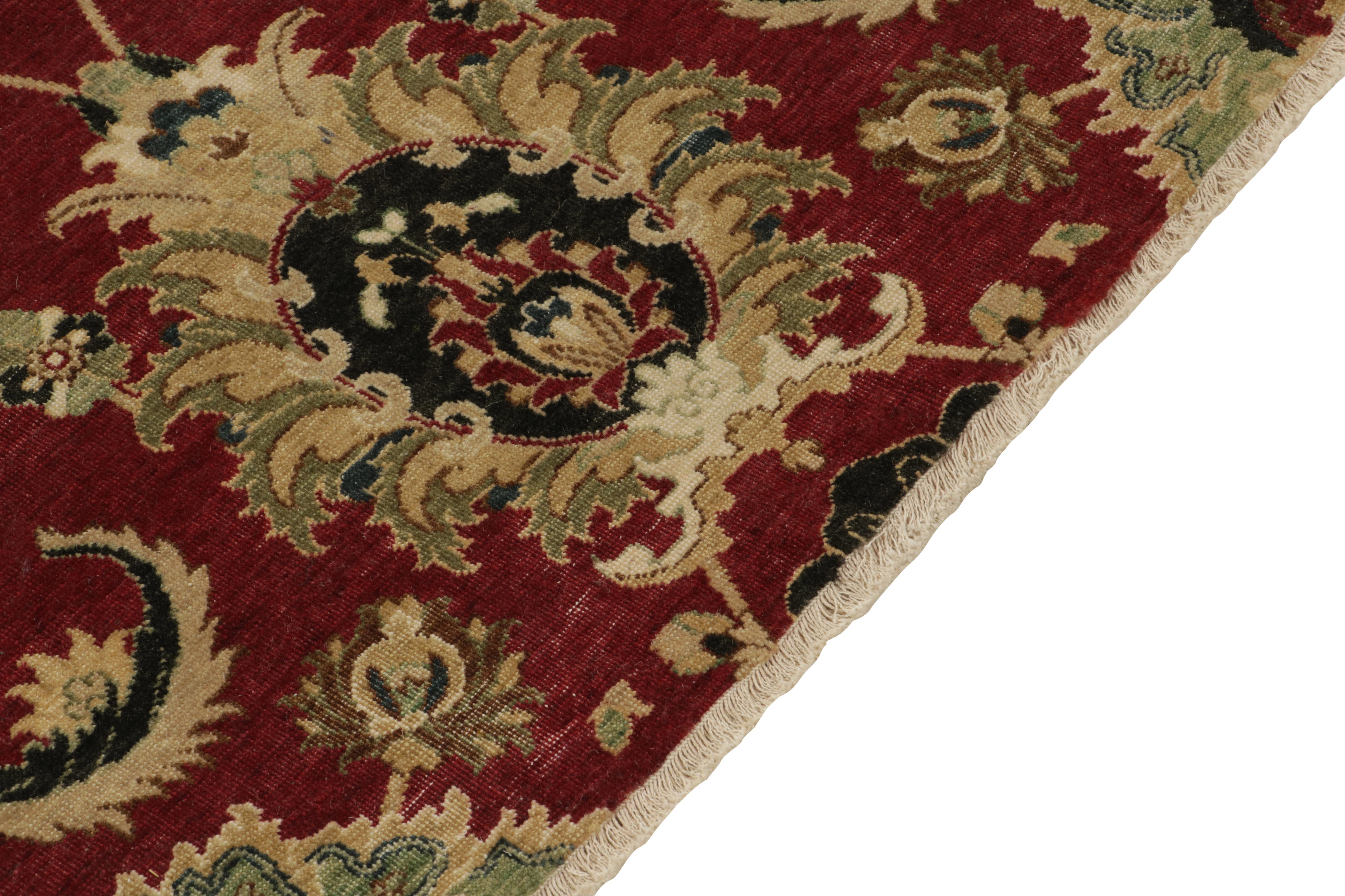 Rug & Kilim's 17th-Century Inspired Rug in Burgundy, Gold & Green Florals In New Condition For Sale In Long Island City, NY