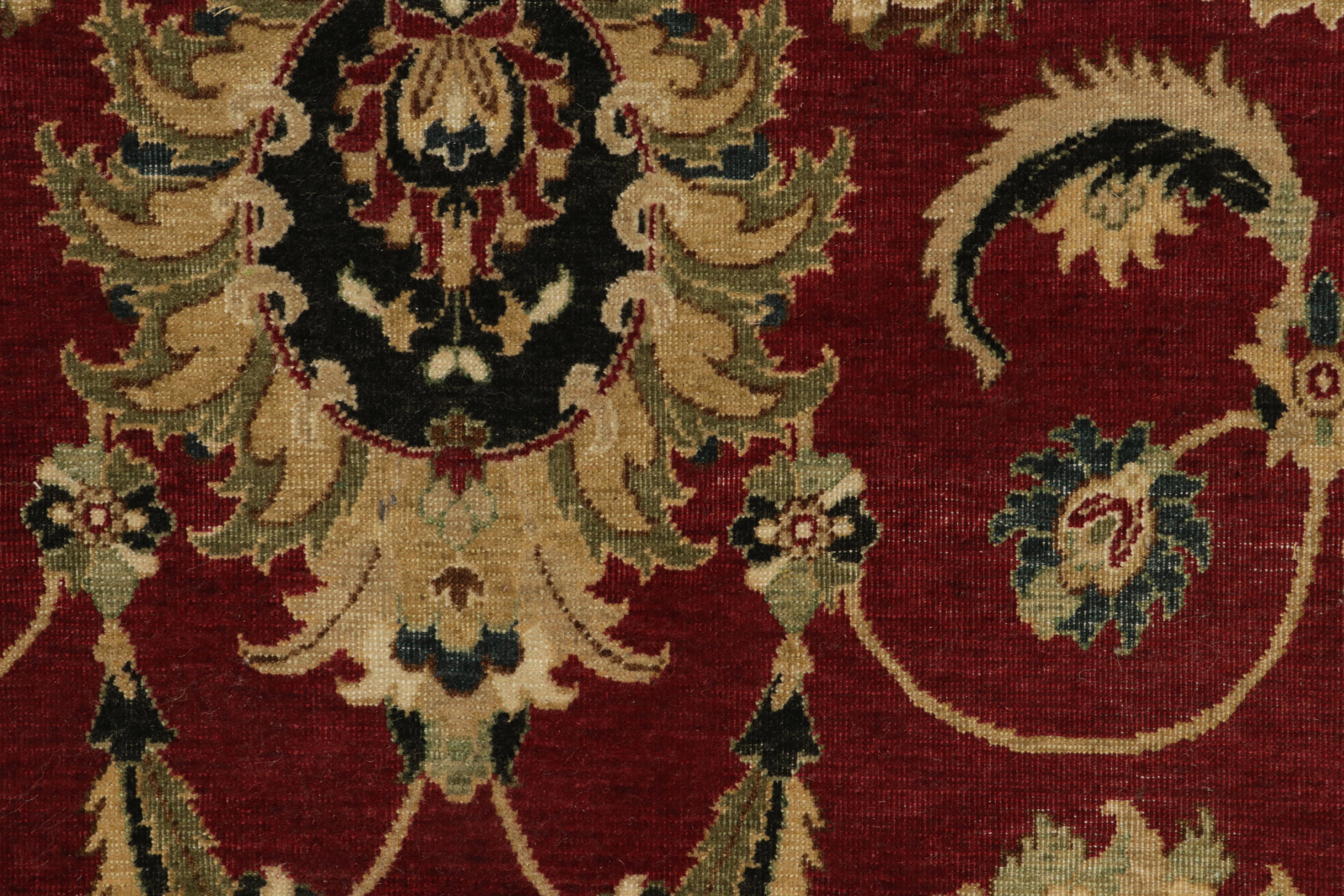 Contemporary Rug & Kilim's 17th-Century Inspired Rug in Burgundy, Gold & Green Florals For Sale