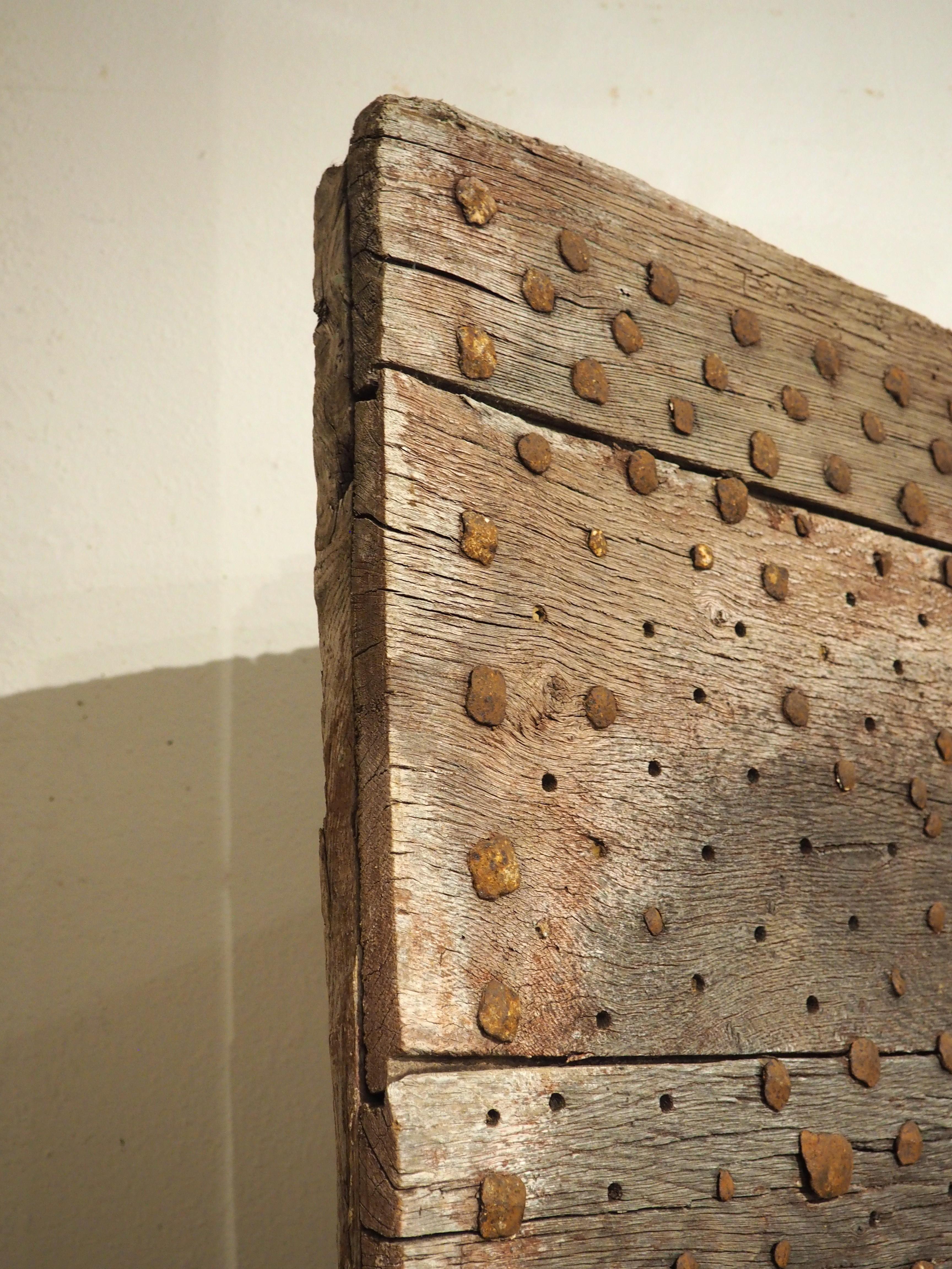 17th Century Iron Studded Oak Door from France For Sale 3