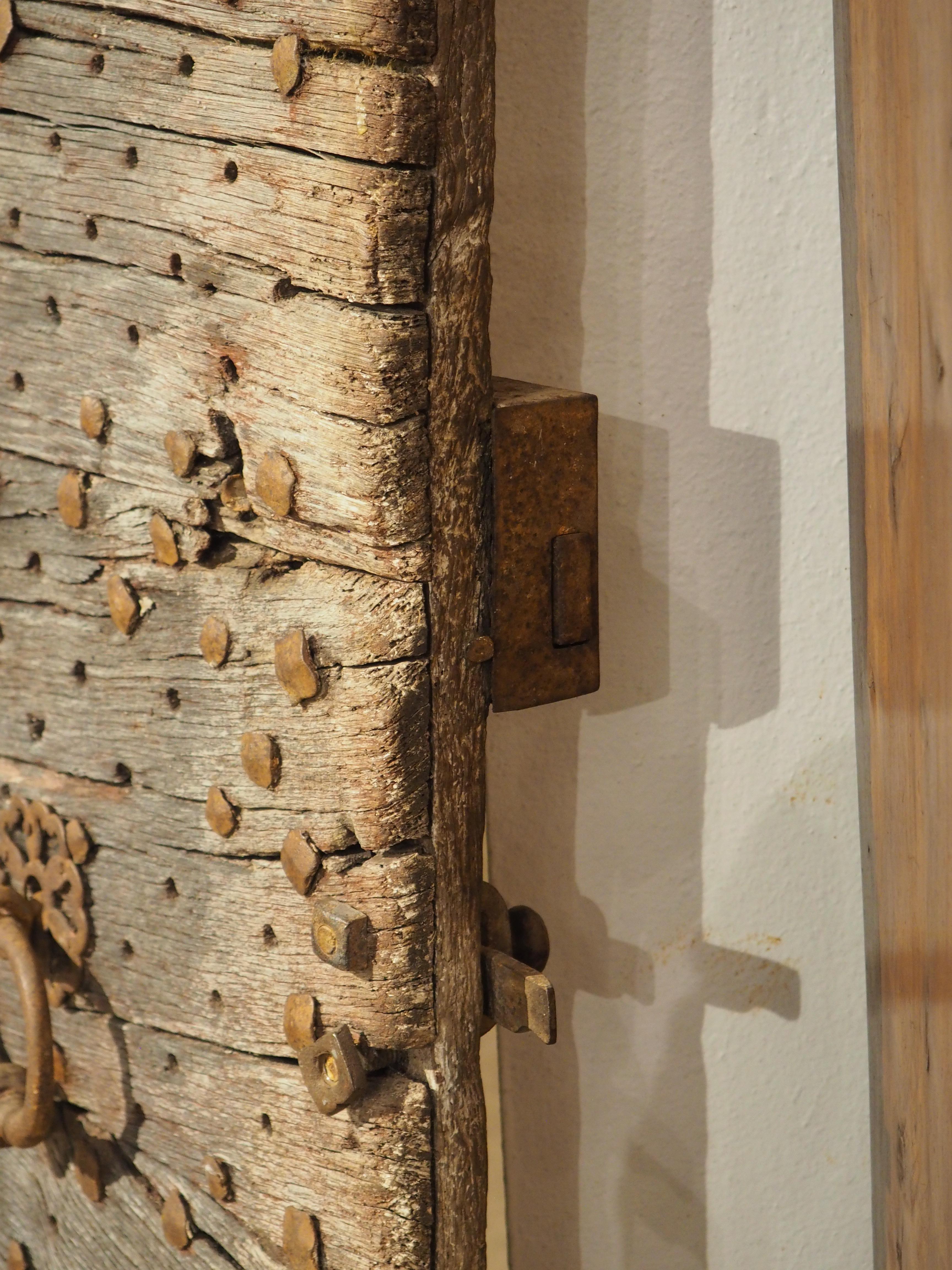 17th Century Iron Studded Oak Door from France For Sale 4